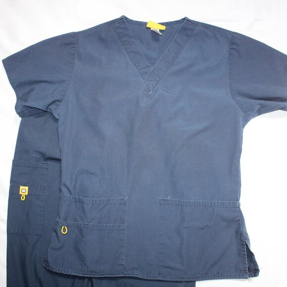 Wonderwink Medical Scrub Set (XS)-Top (S)-Pants Navy Style 5016 - Picture 2 of 14